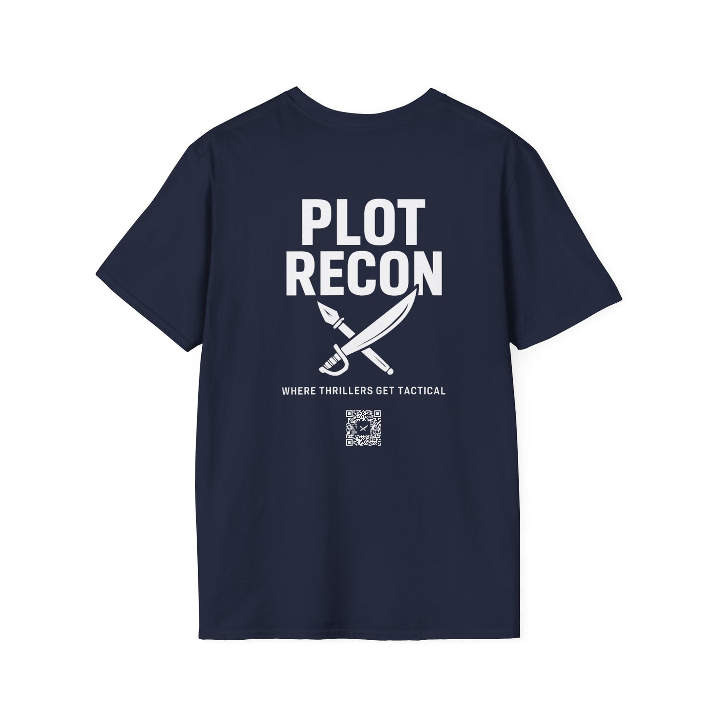 Plot Recon Crossed Sword and Pen White Logo