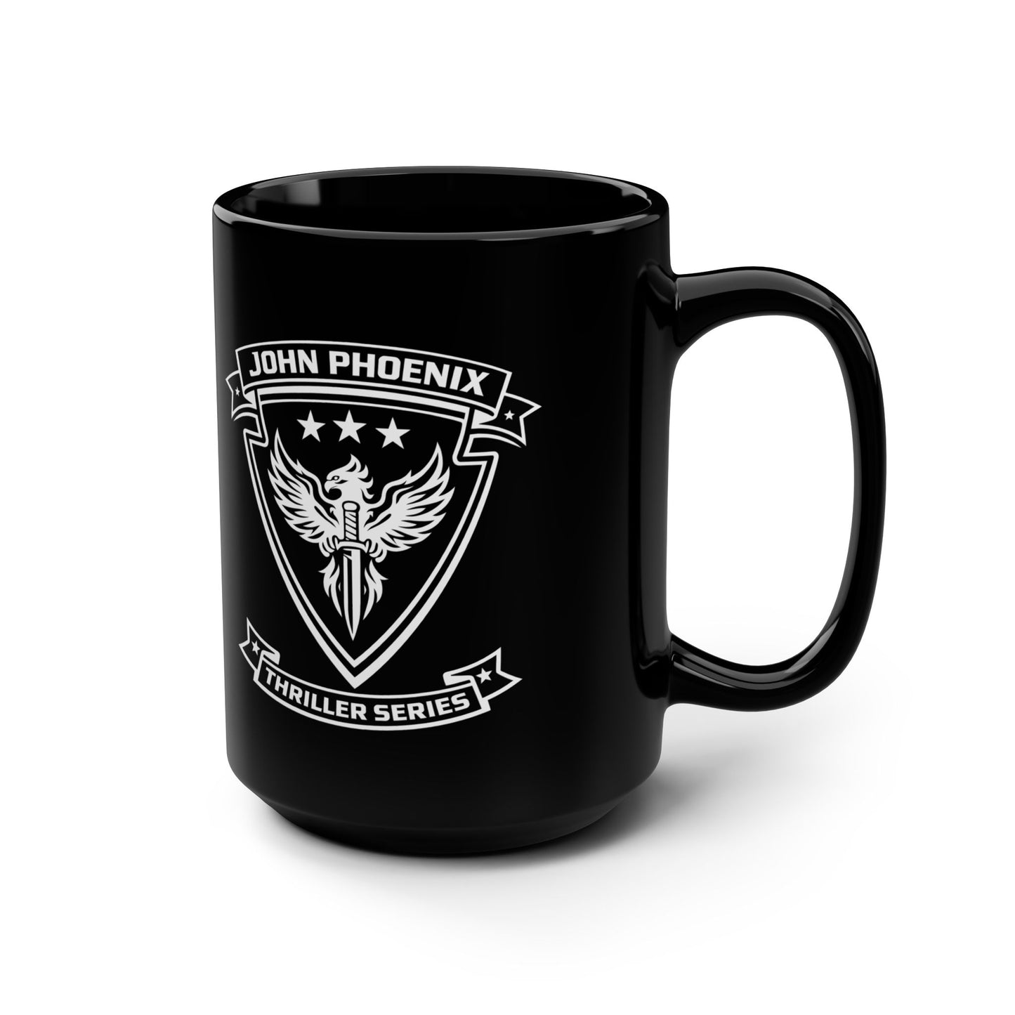 John Phoenix Thriller Series Black Mug, 15oz