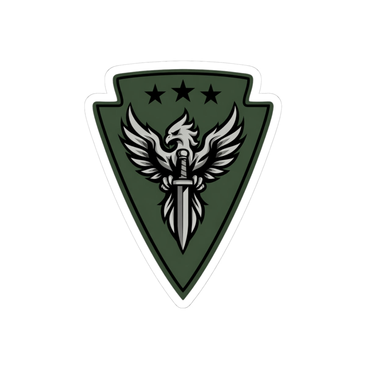 Green Phoenix Logo Kiss-Cut Stickers | Special Forces Patch