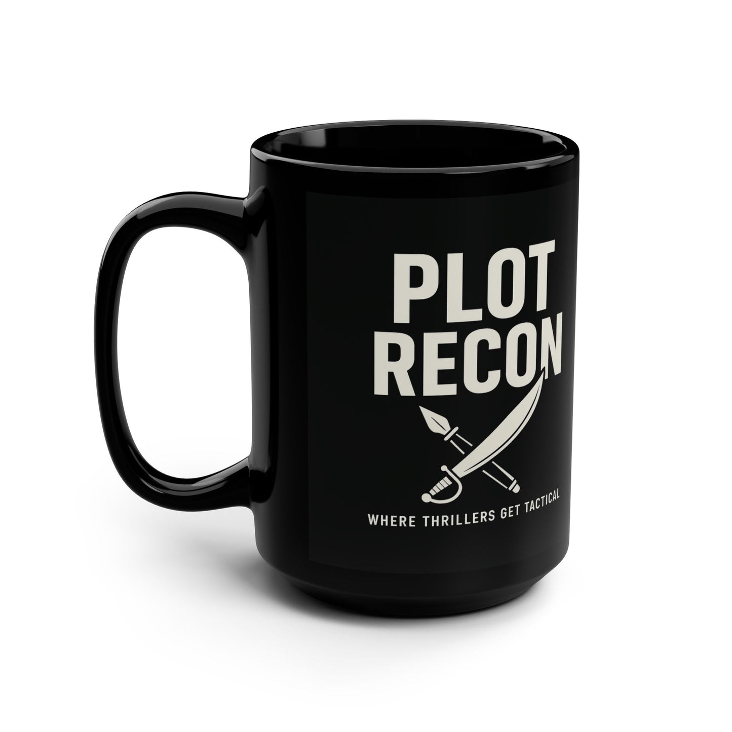 Plot Recon Black Mug, 15oz