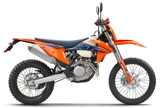 bright orange KTM dual sport motorcycle 