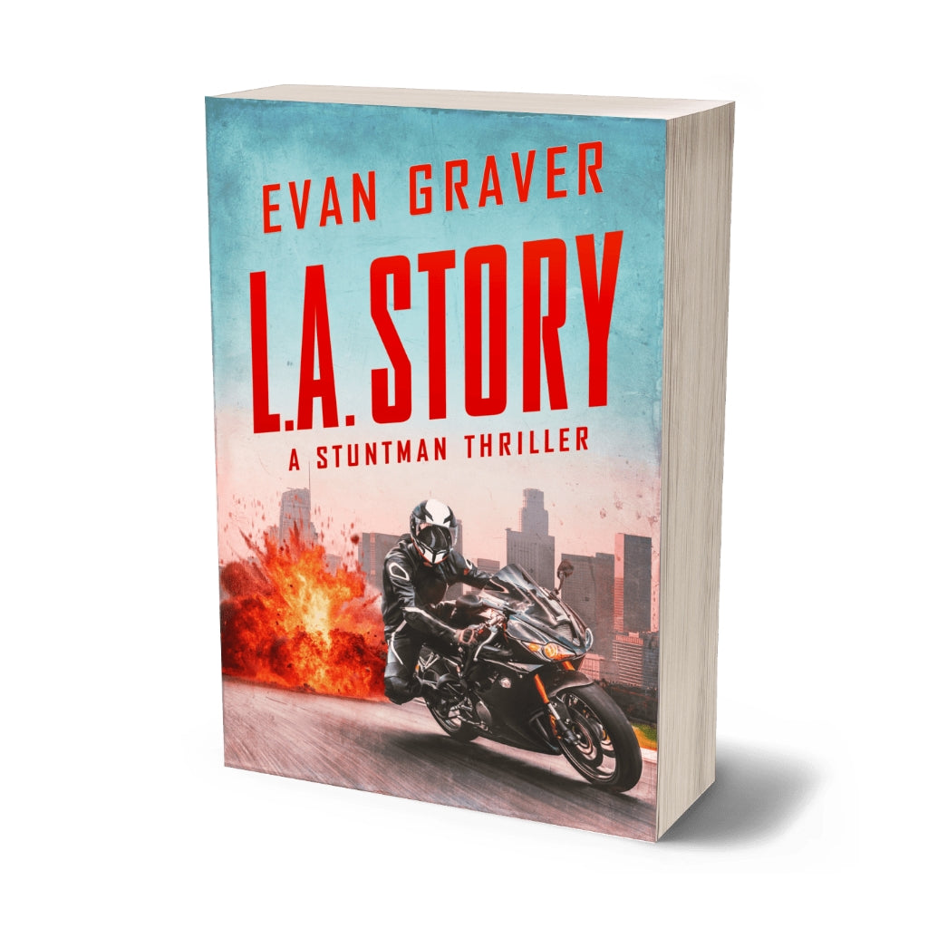 Book cover of 'L.A. Story' by Evan Graver with a motorcycle and cityscape on the cover.