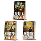 Three books by Evan Graver titled 'Deadly Phoenix', 'Hunter Phoenix', and 'Shadow Phoenix' on a white background.