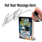 Book titled 'Rising Phoenix' by Evan Graver with a hand signing it on a white background.