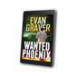 Wanted Phoenix cover on a tilted tablet with a white background
