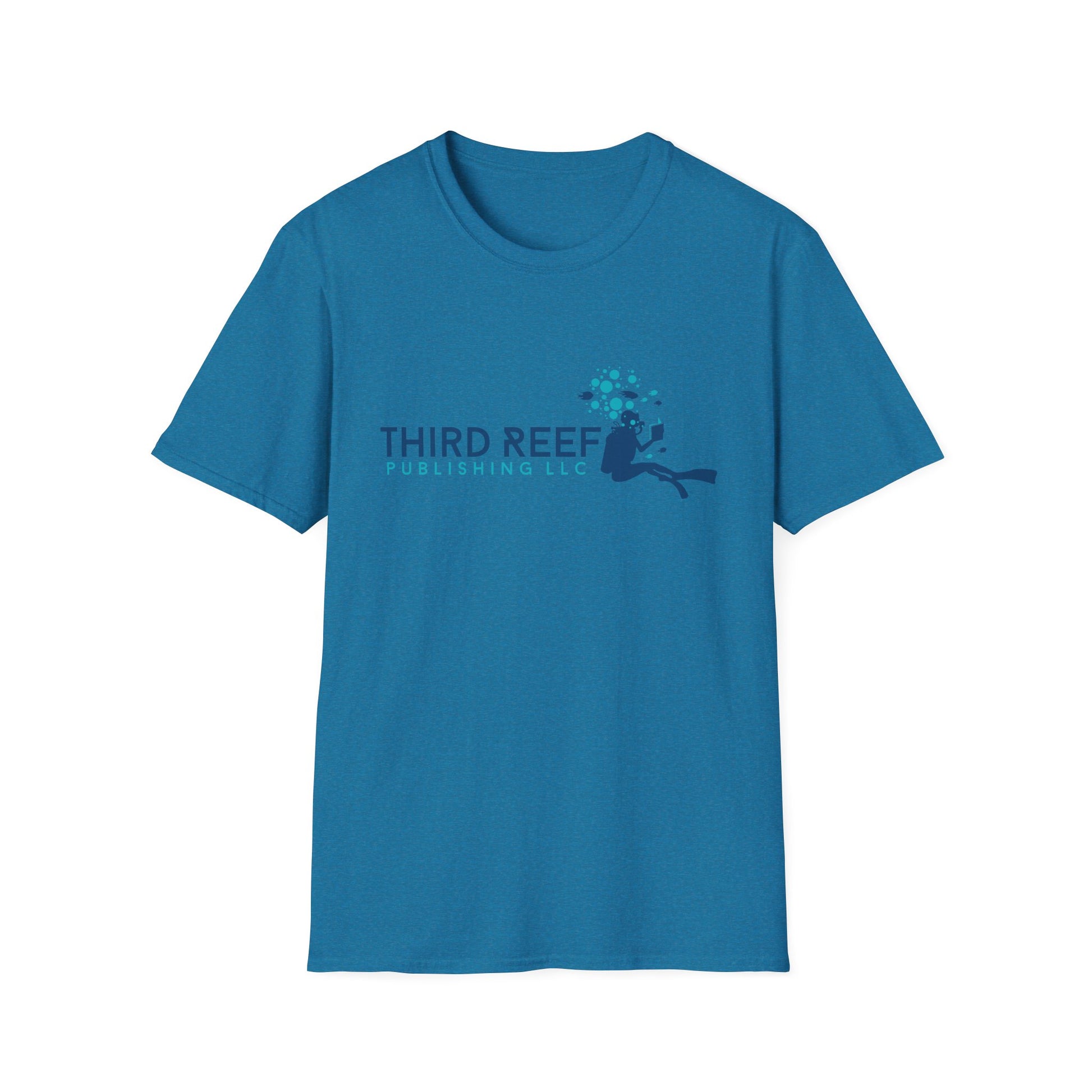 Blue t-shirt with 'Third Reef Publishing LLC' logo on a white background