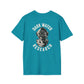 Teal t-shirt with 'Dark Water Research' graphic on the back against a white background