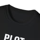 Black t-shirt with 'Pilot' text on a white background