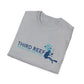 Folded gray t-shirt with Third Reef Publishing LLC logo on a white background