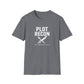 Gray t-shirt with 'Plot Recon' text and graphic on a white background
