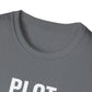 Gray t-shirt with 'PILOT' text on a white background