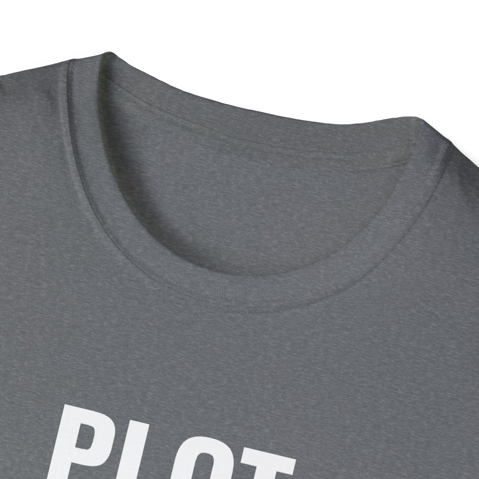 Gray t-shirt with 'PILOT' text on a white background