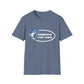 Blue t-shirt with 'Hammerhead Stunt School' graphic on a white background