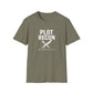 Green t-shirt with 'Plot Recon' text and graphic on a white background