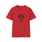Red t-shirt with 'PLOT RECON' text and a sword graphic on a white background