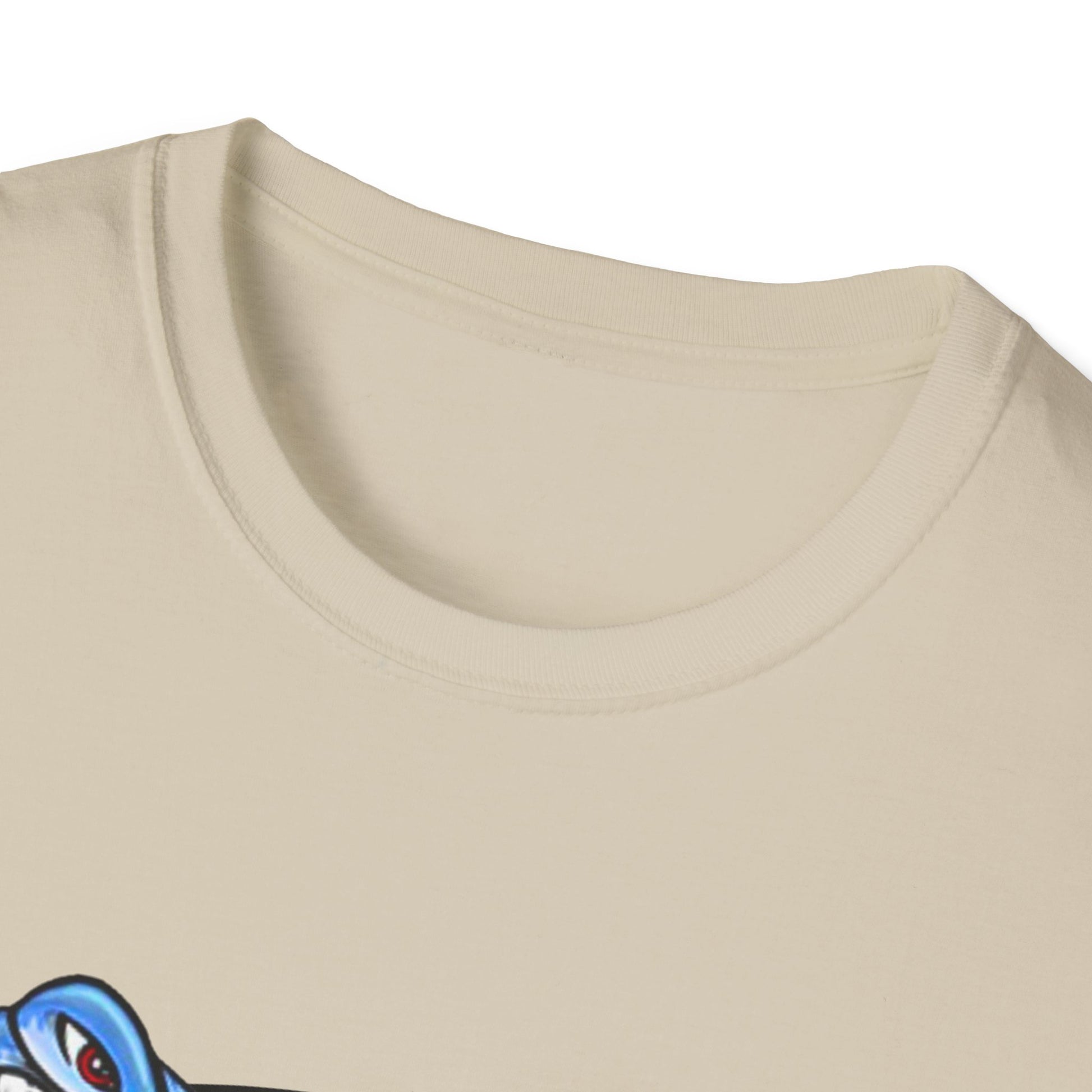 Beige tank top with a small colorful graphic on the corner