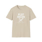 sand t-shirt with 'Plot Recon' text and graphic on a white background
