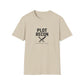 Beige t-shirt with 'Plot Recon' text and graphic on a white background