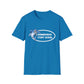 Blue t-shirt with 'Hammerhead Stunt School' graphic on a white background