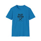Blue t-shirt with 'PLOT RECON' text and graphic on a white background