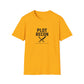 Yellow t-shirt with 'PLOT RECON' text and logo on a white background